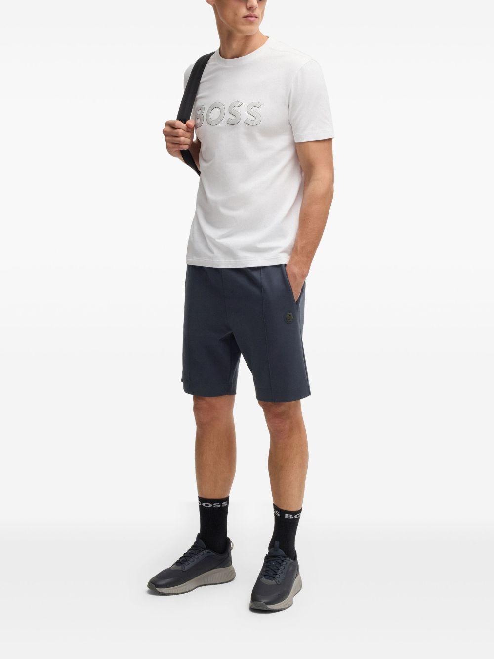 logo-appliqué track shorts - 2