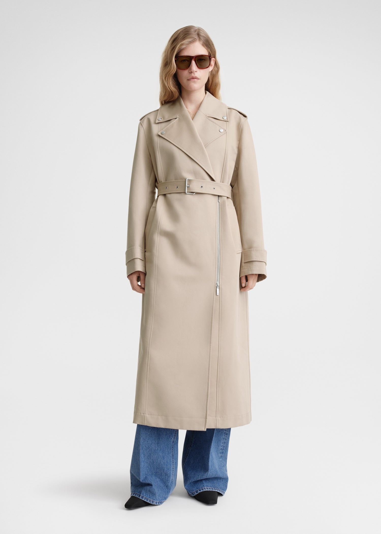 Cotton biker trench fawn - 2