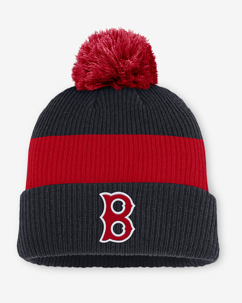 Boston Red Sox Cooperstown Peak Men's Nike MLB Cuffed Pom Beanie 1