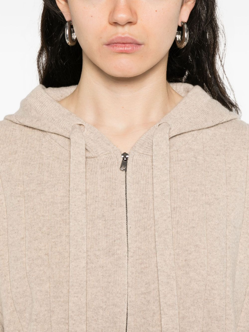 ribbed knit hoodie - 5