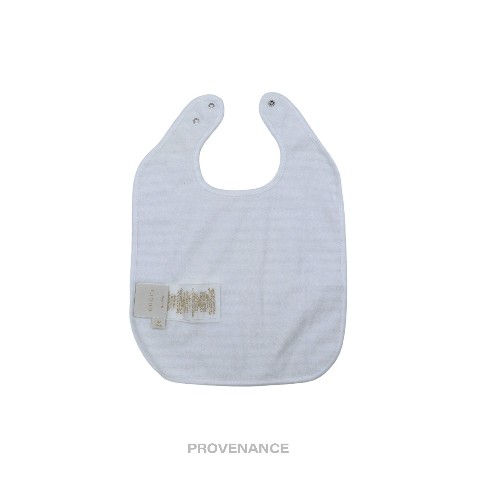 Gucci Logo Baby Infant Bib - White Grey Striped Cotton - 2