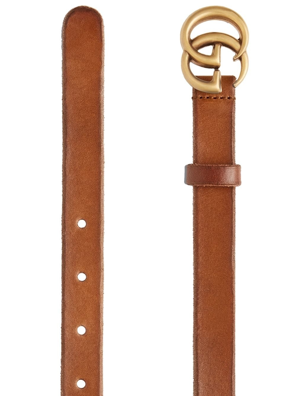 Leather belt with Double G buckle - 2