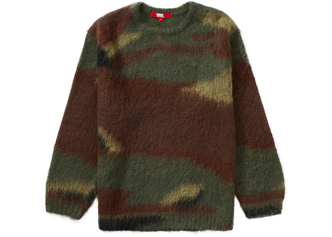 대 x Junya Watanabe x Comme des Garçons 남자는 Camo 스웨터 'Olive를 솔질했습니다 이름 * - 1
