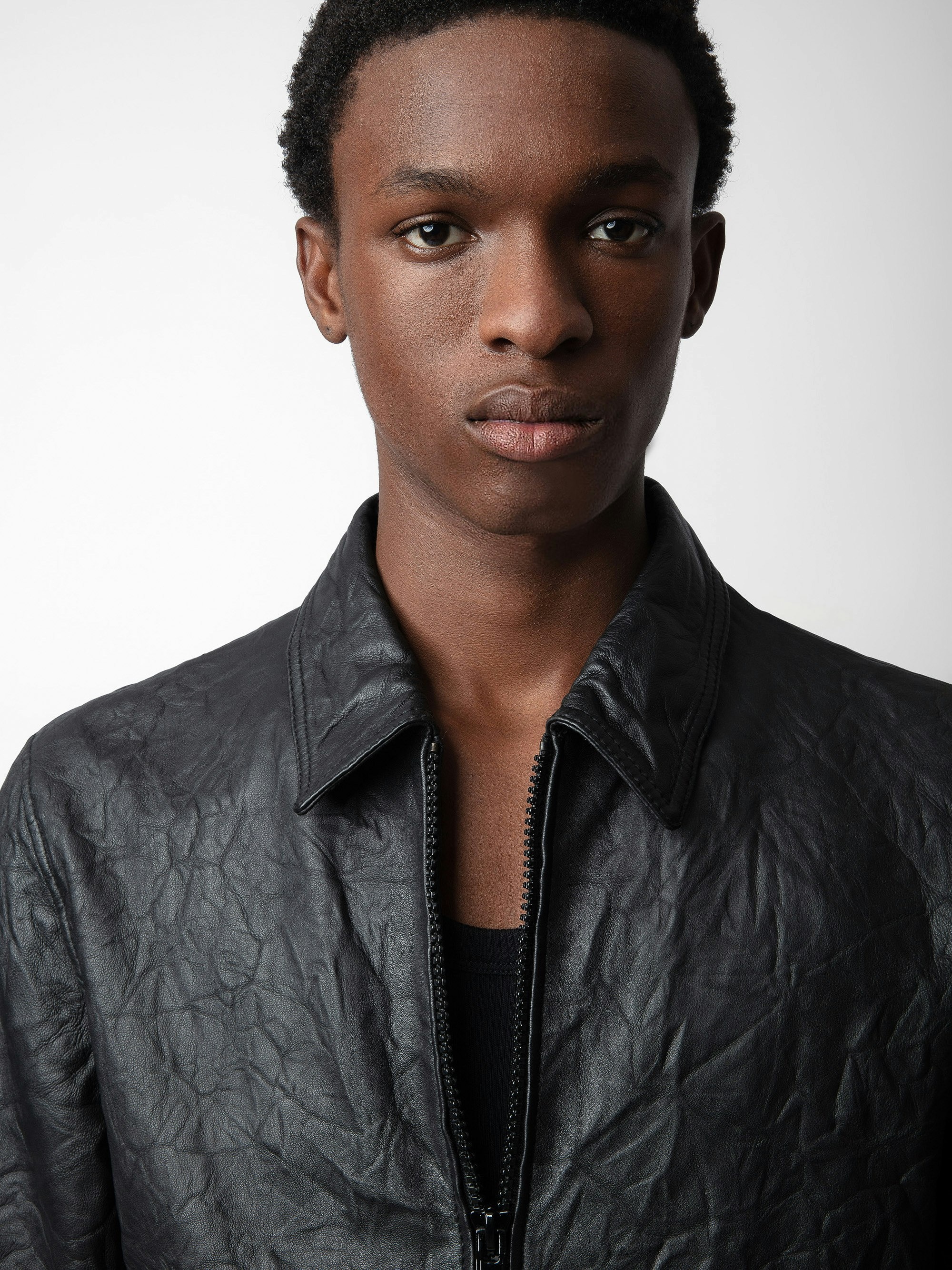 Lasso Crinkled Leather Jacket - 8