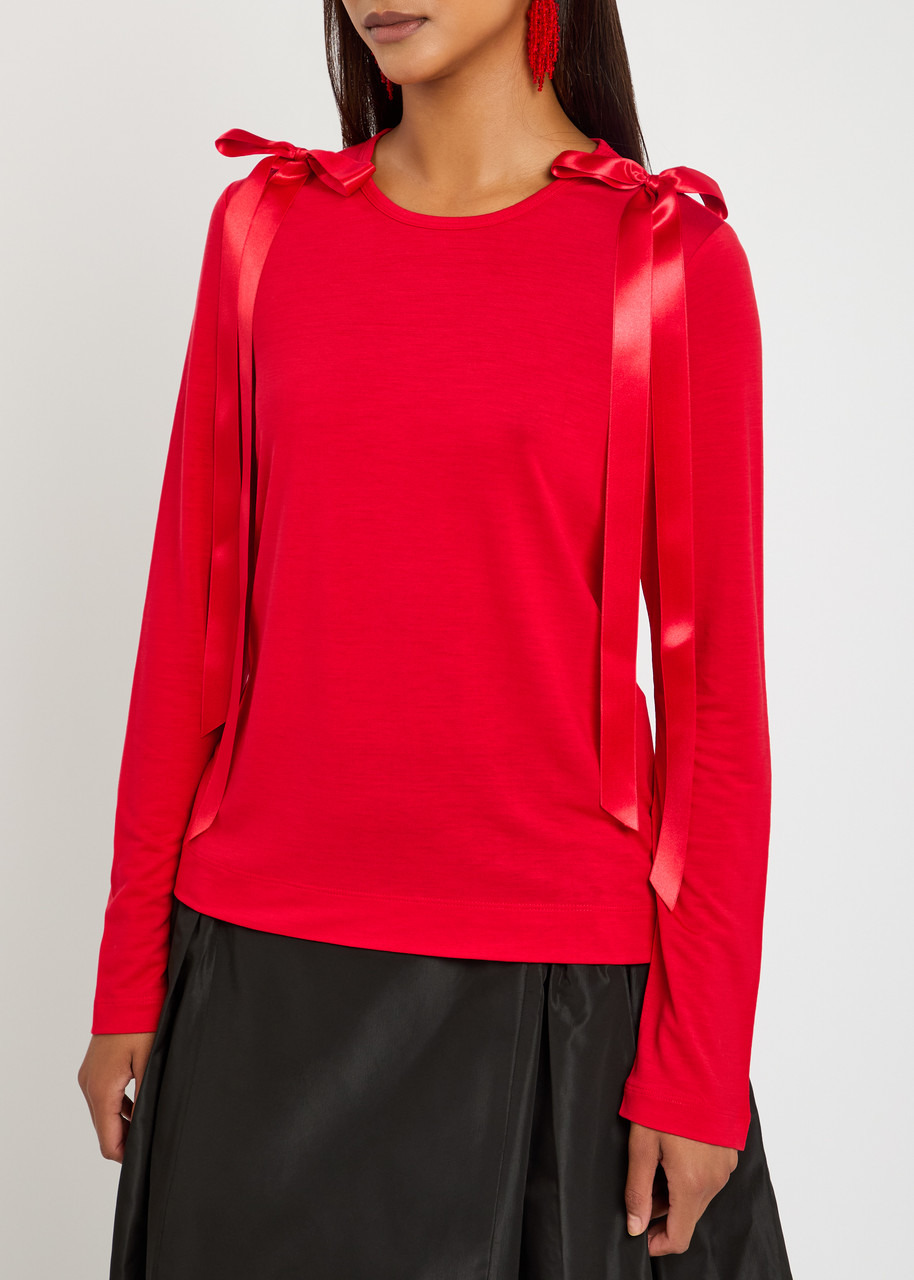 Simone Rocha Bow-embellished Lyocell T-shirt - 2