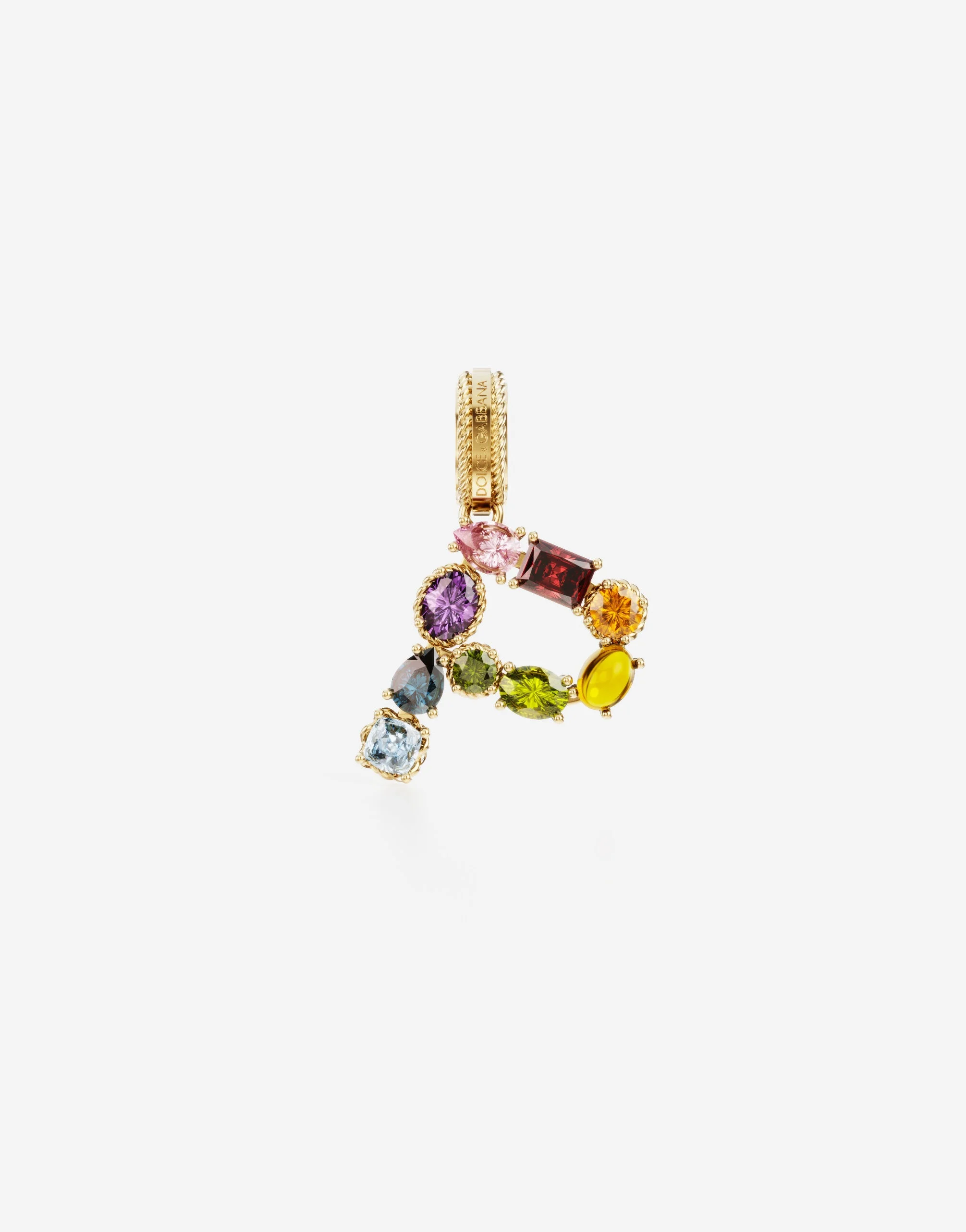 Charm P Lettering 18-carat yellow gold and multicolored gems - 1