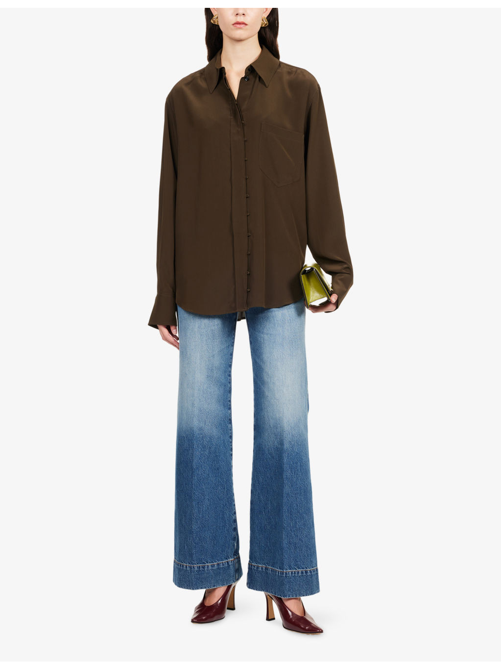 Rouleaux-Trim Silk Blouse - 2