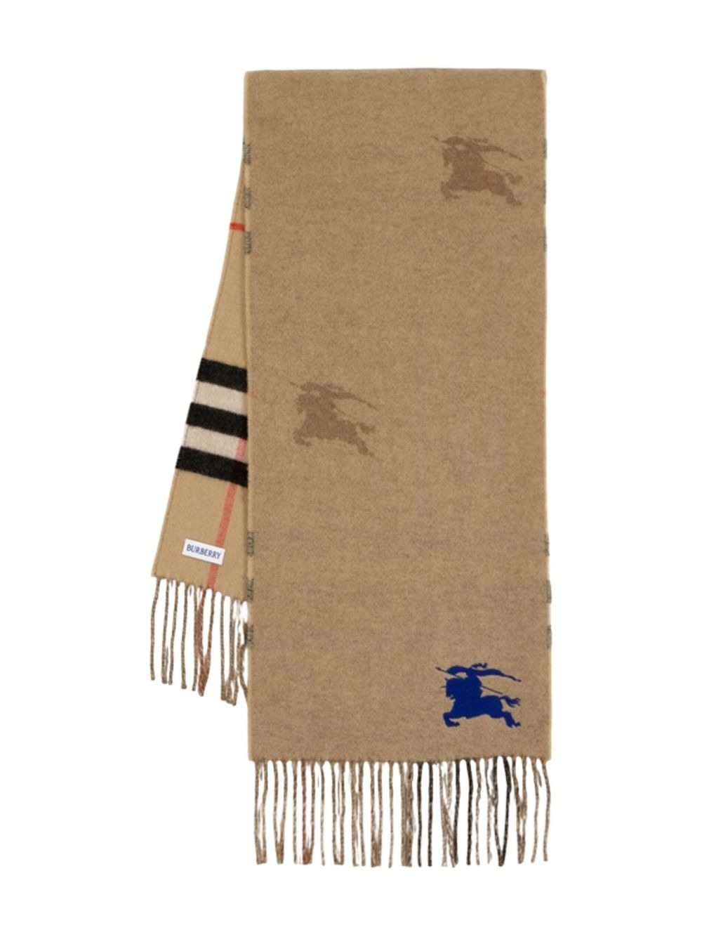 knight-logo fringe scarf - 1