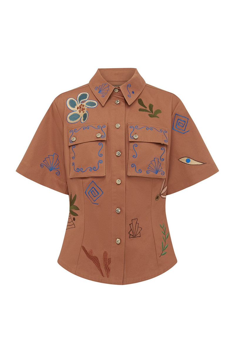 Dusty Embroidered Fitted Shirt 1