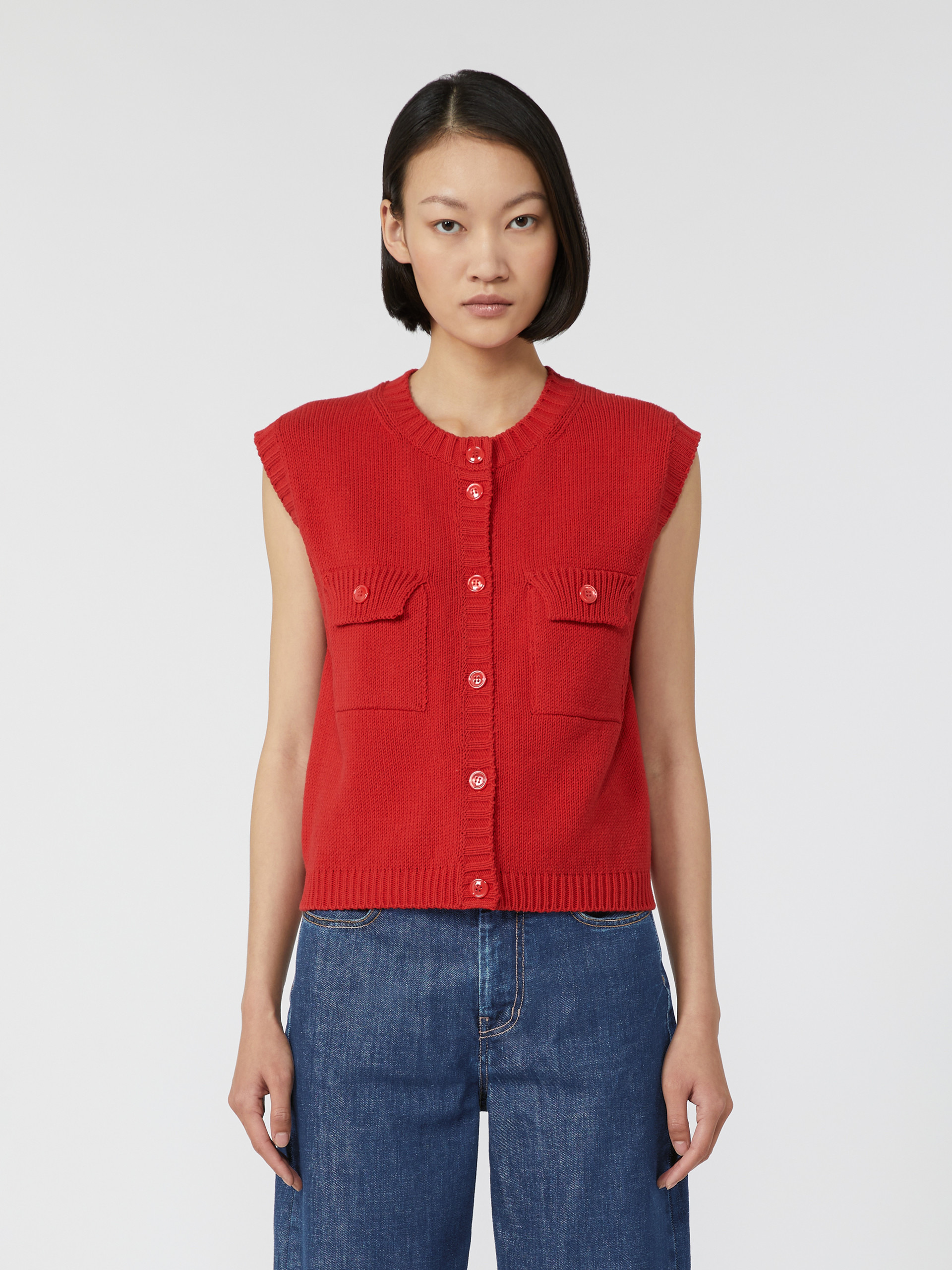 CAPRARA Cotton-blend yarn gilet - 3
