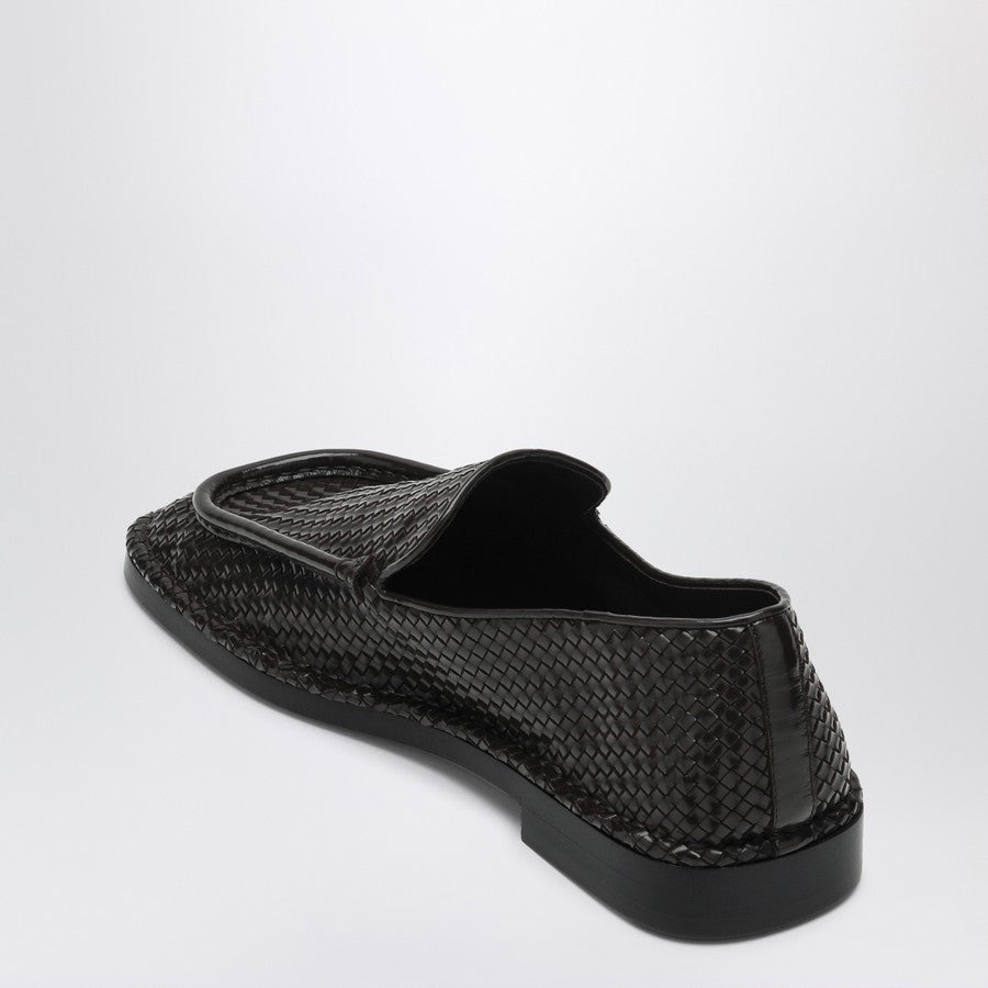 Bottega Veneta Men Daddy Moccasins In Dark Chocolate Color Made Of Woven Leather - 4