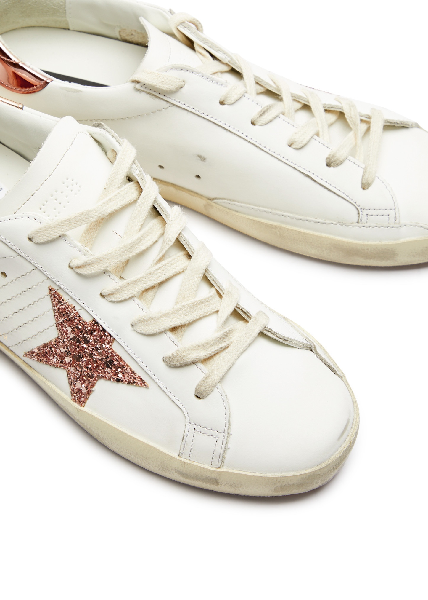Superstar distressed leather sneakers - 3