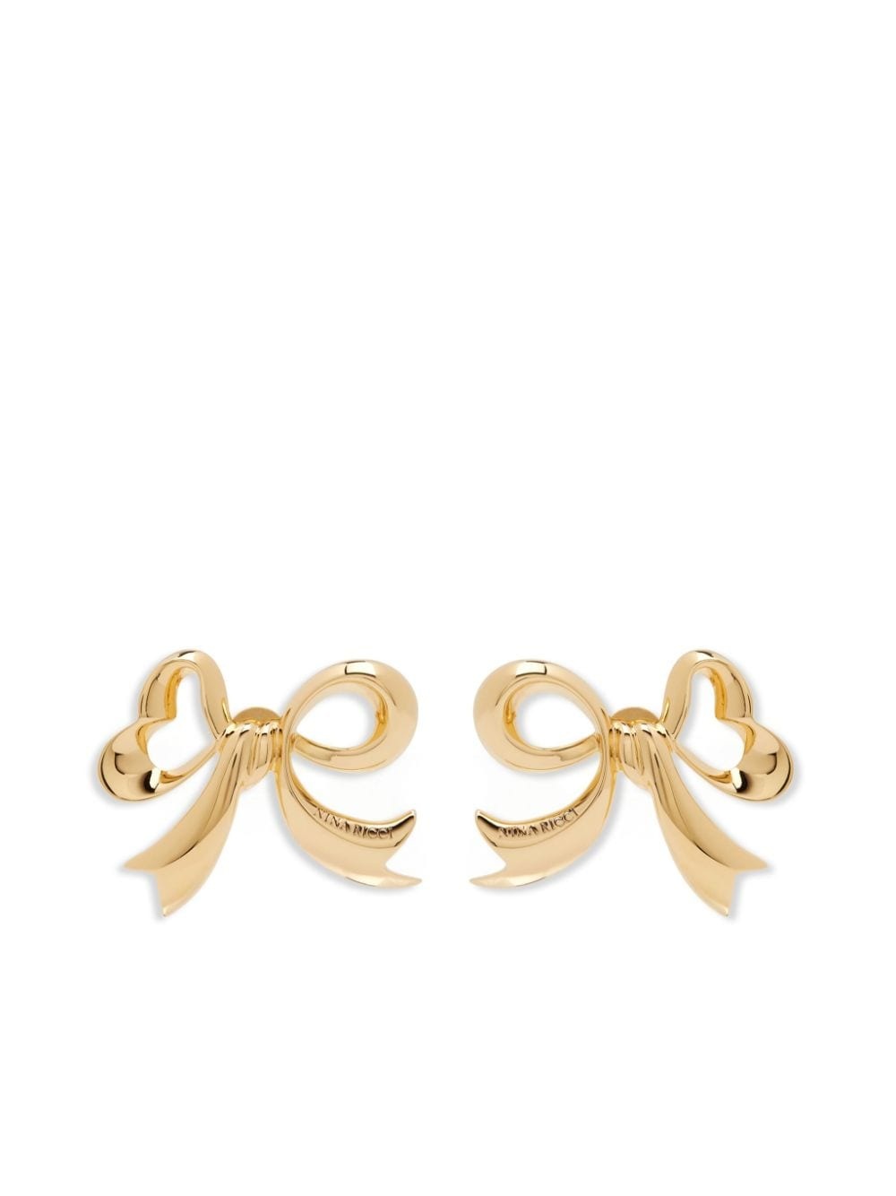 Bow polished-finish earrings - 1