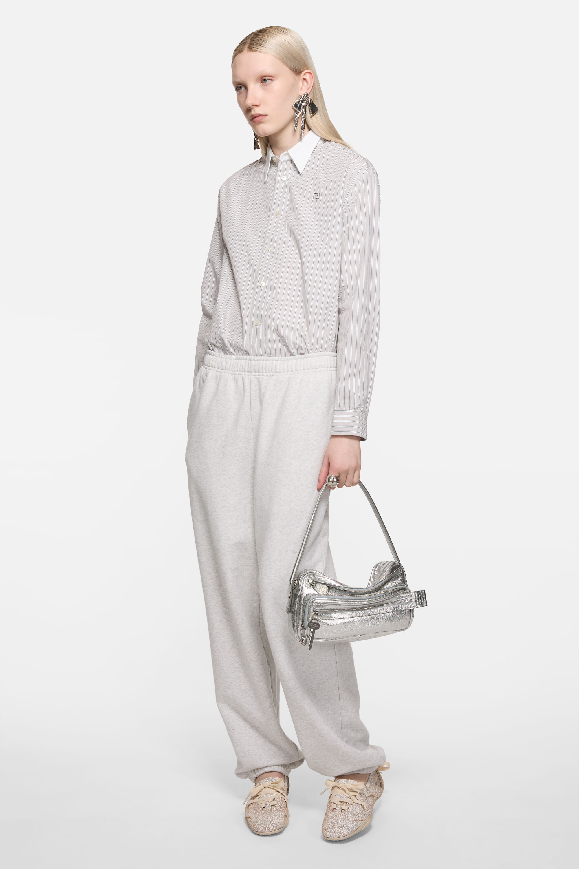 Cotton sweatpants - Pale Grey Melange - 2