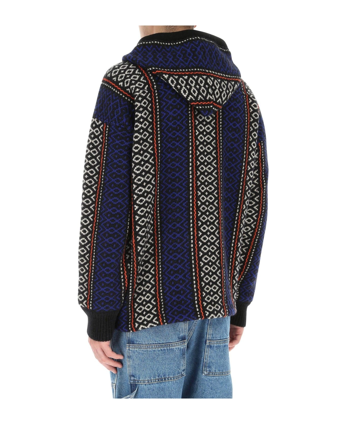 Embroidered Wool Blend Oversize Sweater - 5