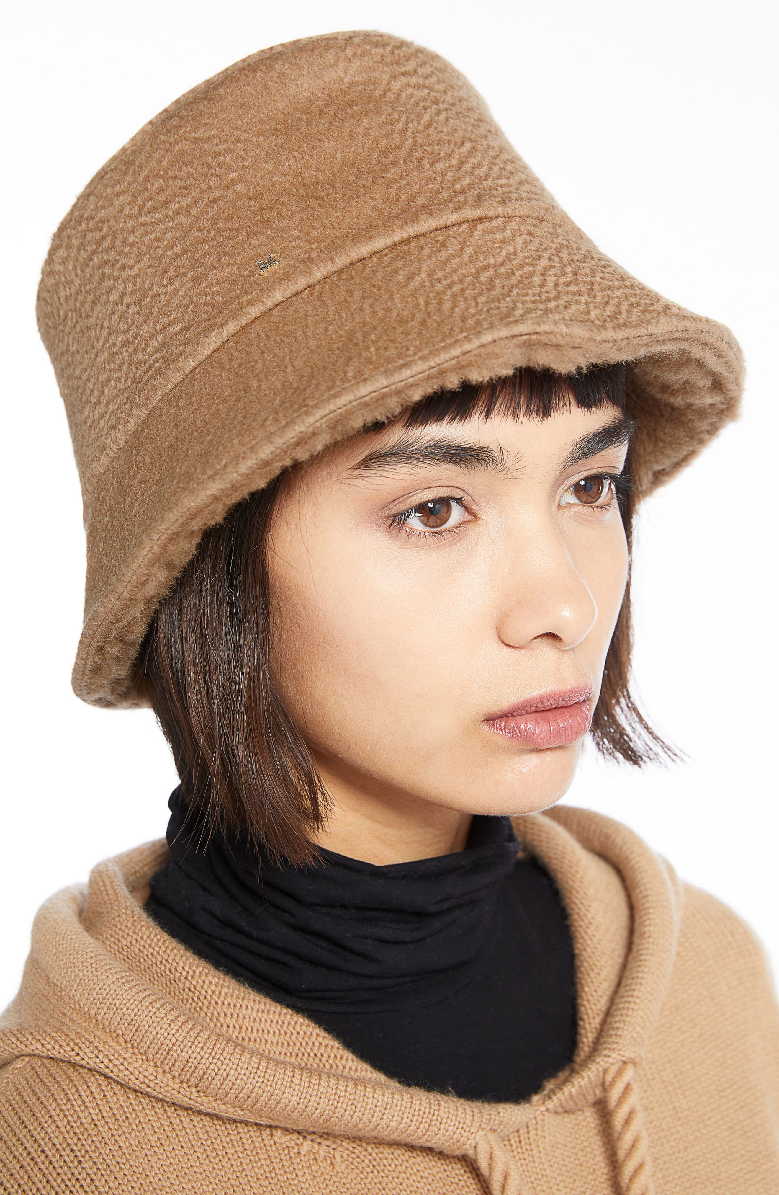 Max Mara Fiducia Camel Hair & Silk Quilted Reversible Bucket Hat at Nordstrom - 3