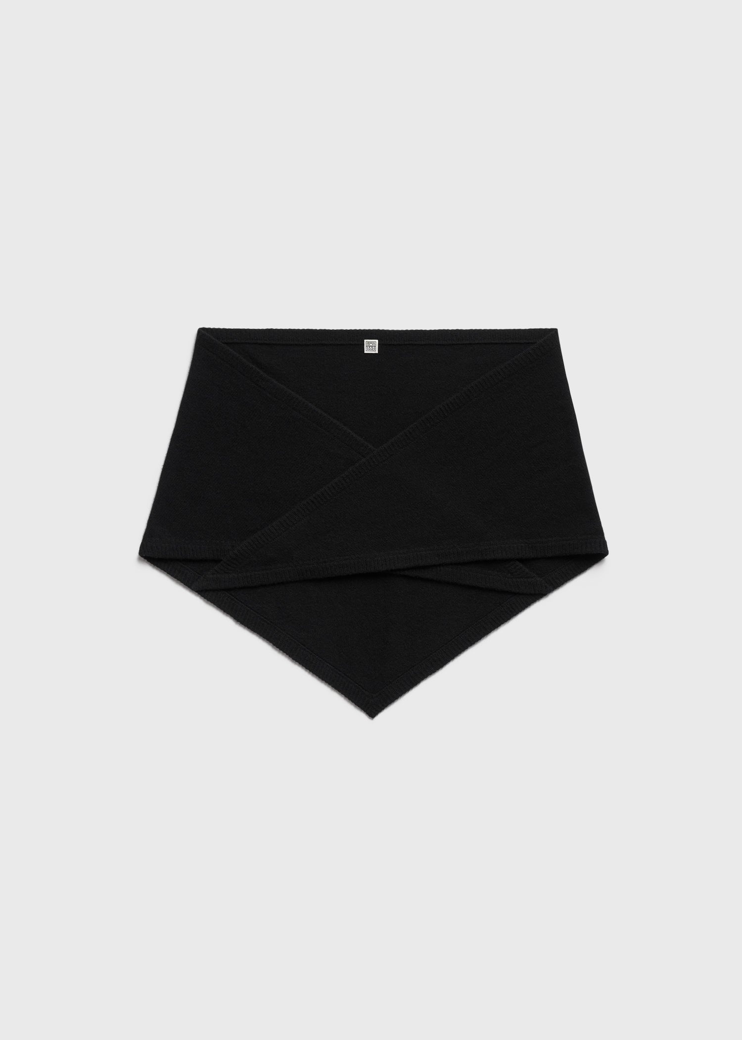 Triangle wool cashmere scarf black - 5