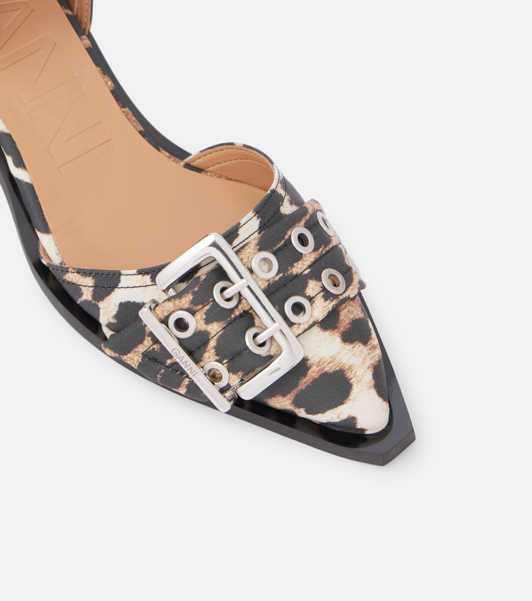 Leopard-print satin pumps - 5