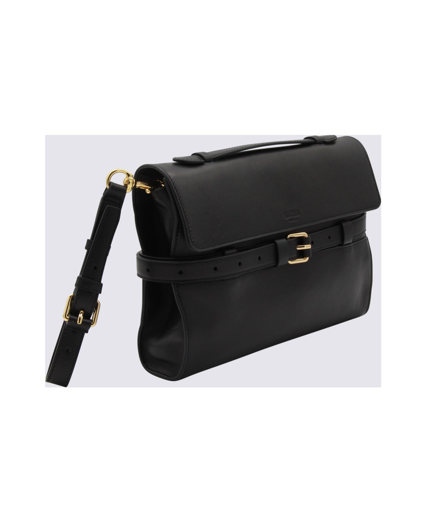 Black Leather Shoulder Bag - 2
