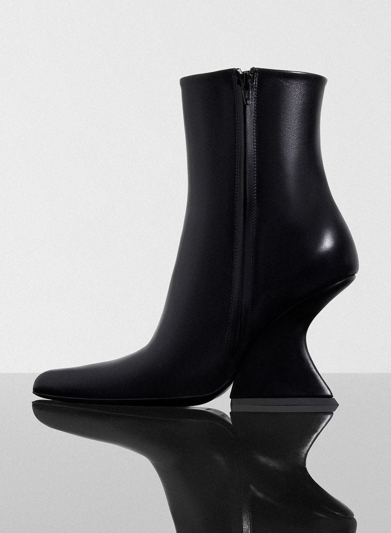 MUGLER black curved heel ankle boots outlook