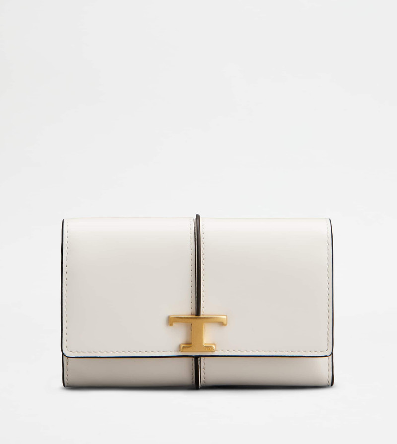 T TIMELESS WALLET IN LEATHER - WHITE 1