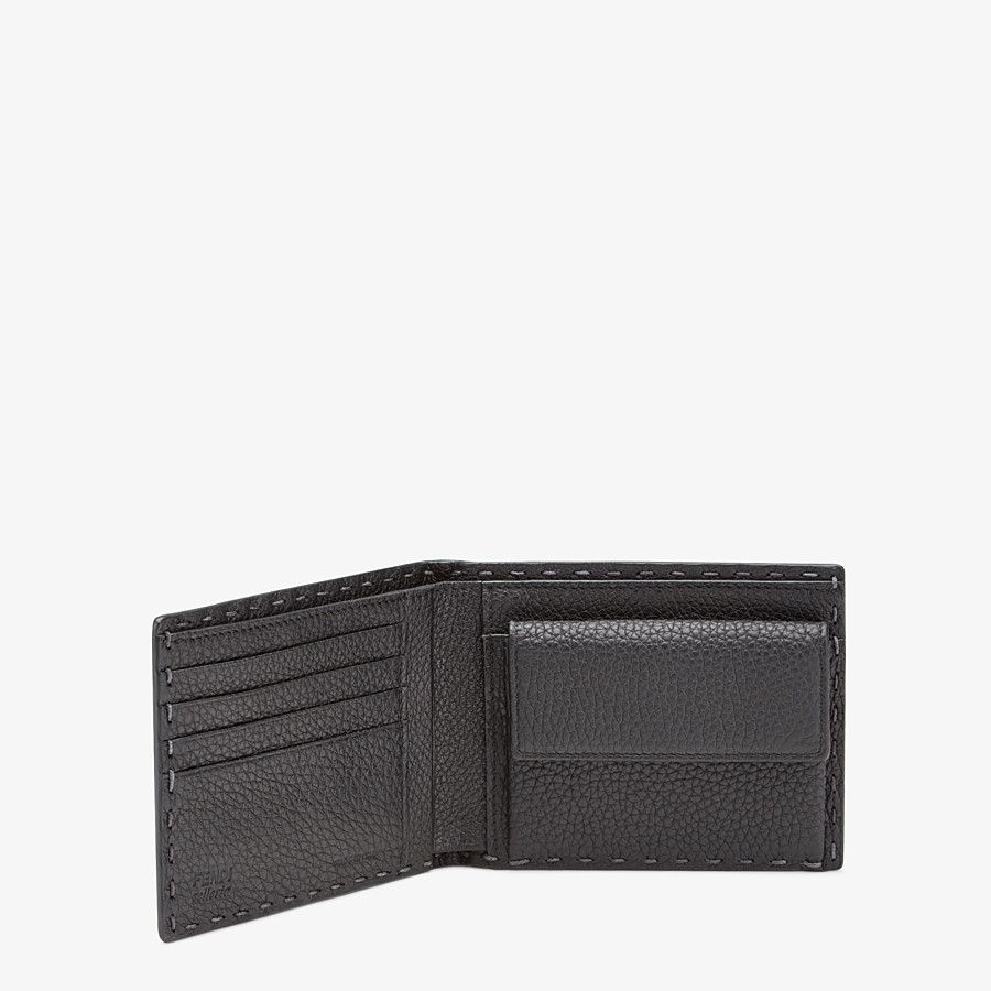 Bi-fold wallet in gray leather - 3