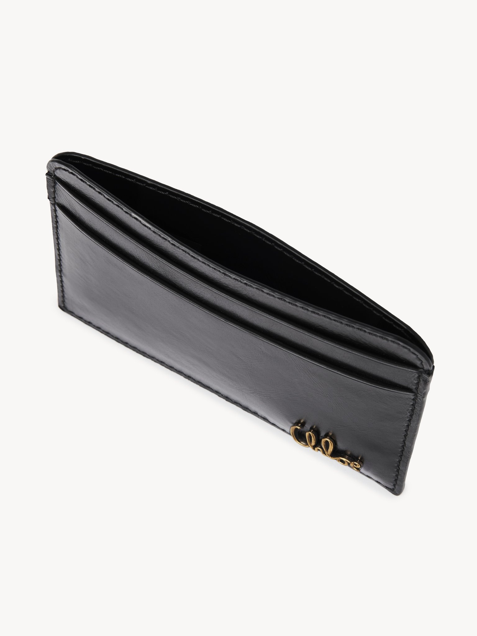 CHLOÉ ICONIC CARD HOLDER IN SHINY LEATHER - 2