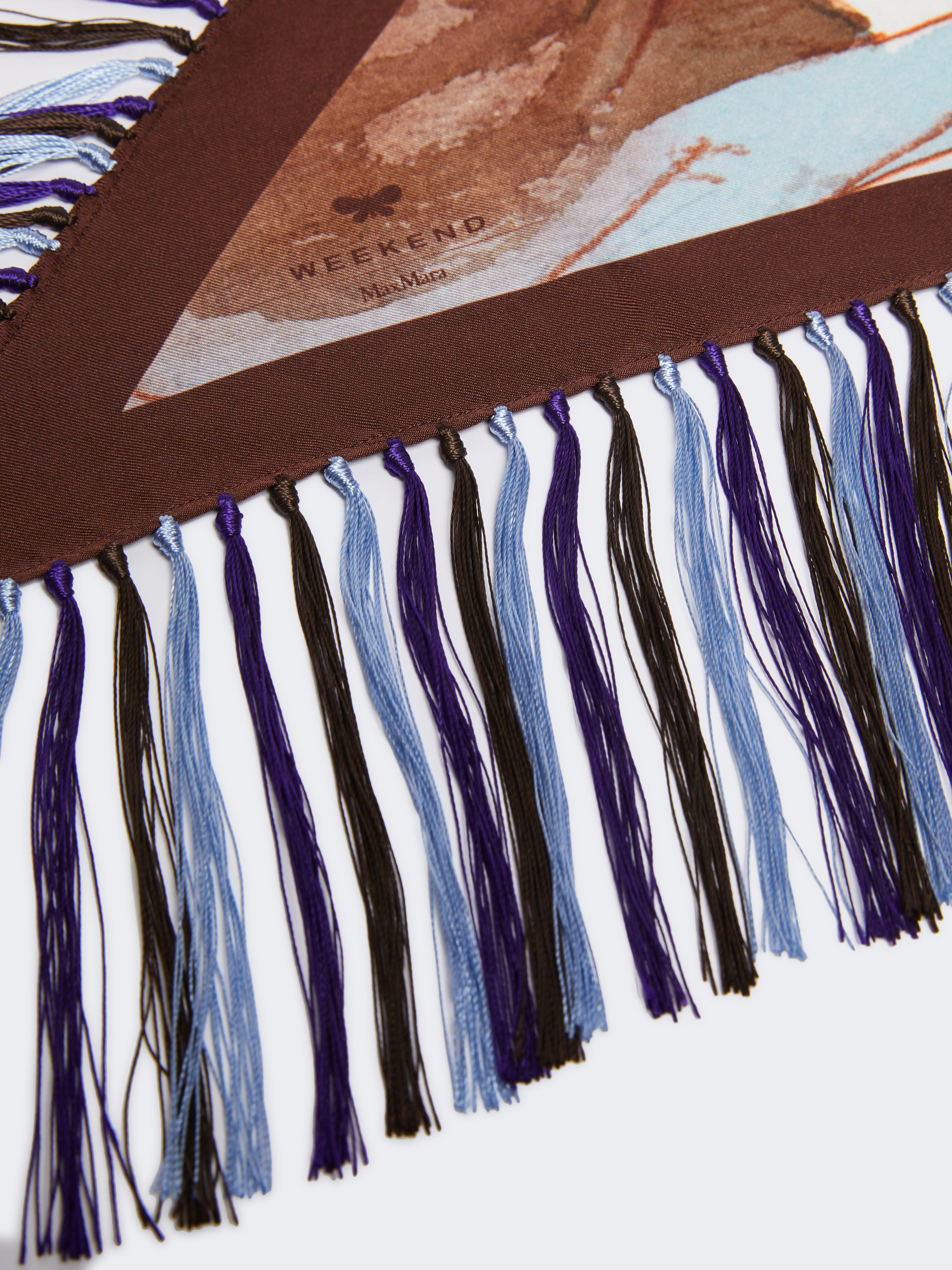 NINFEE Fringed printed silk scarf - 2