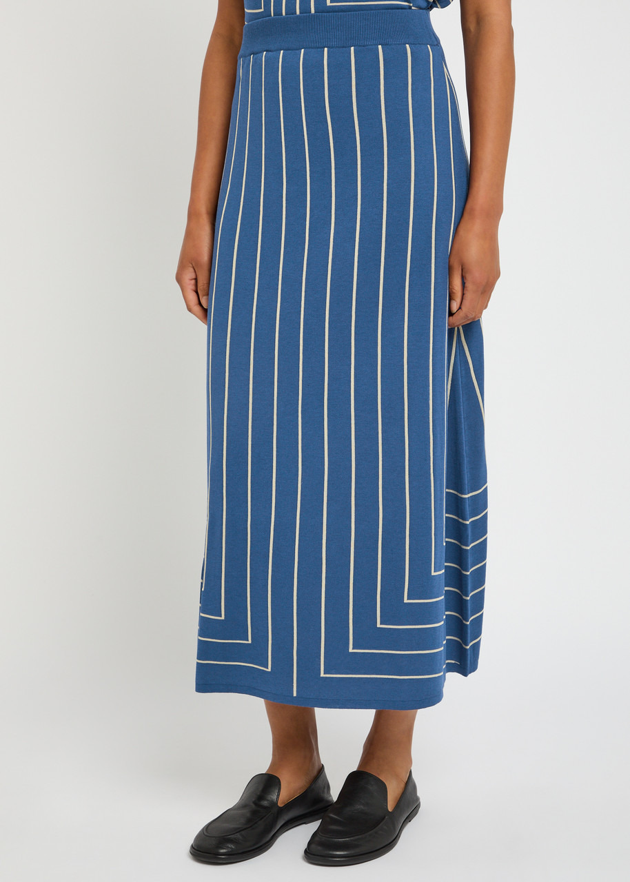 Joseph Striped-jacquard Stretch-knit Midi Skirt - 2