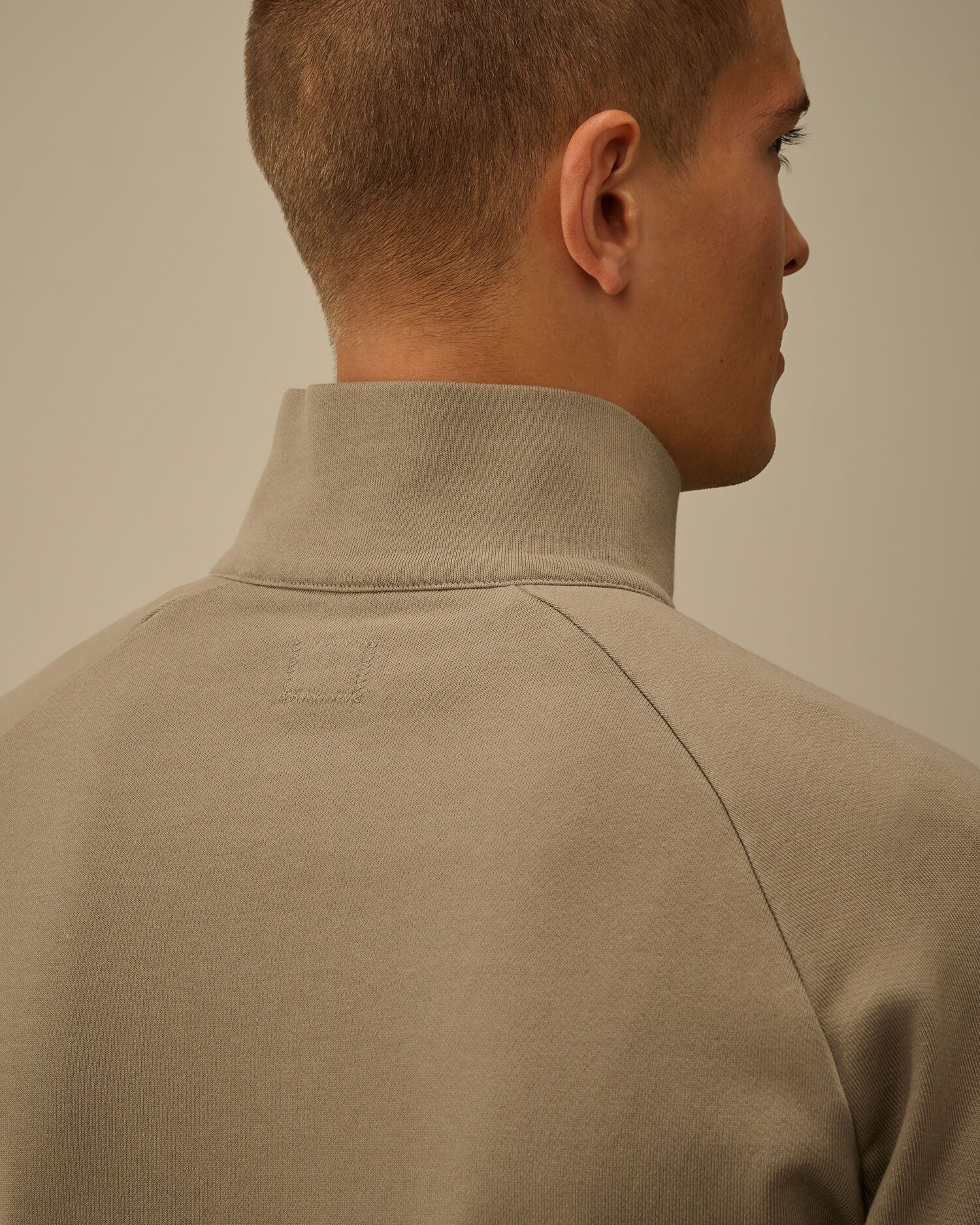 Diagonal Raised Fleece Half Zip Sweatshirt - 6