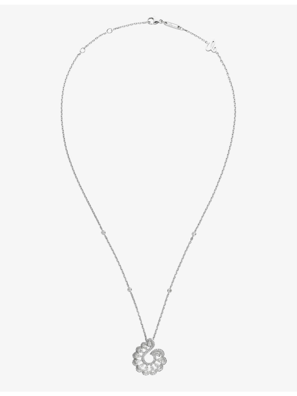 Precious Lace Vague 18ct white-gold 1.24ct round-cut diamond pendant necklace - 2