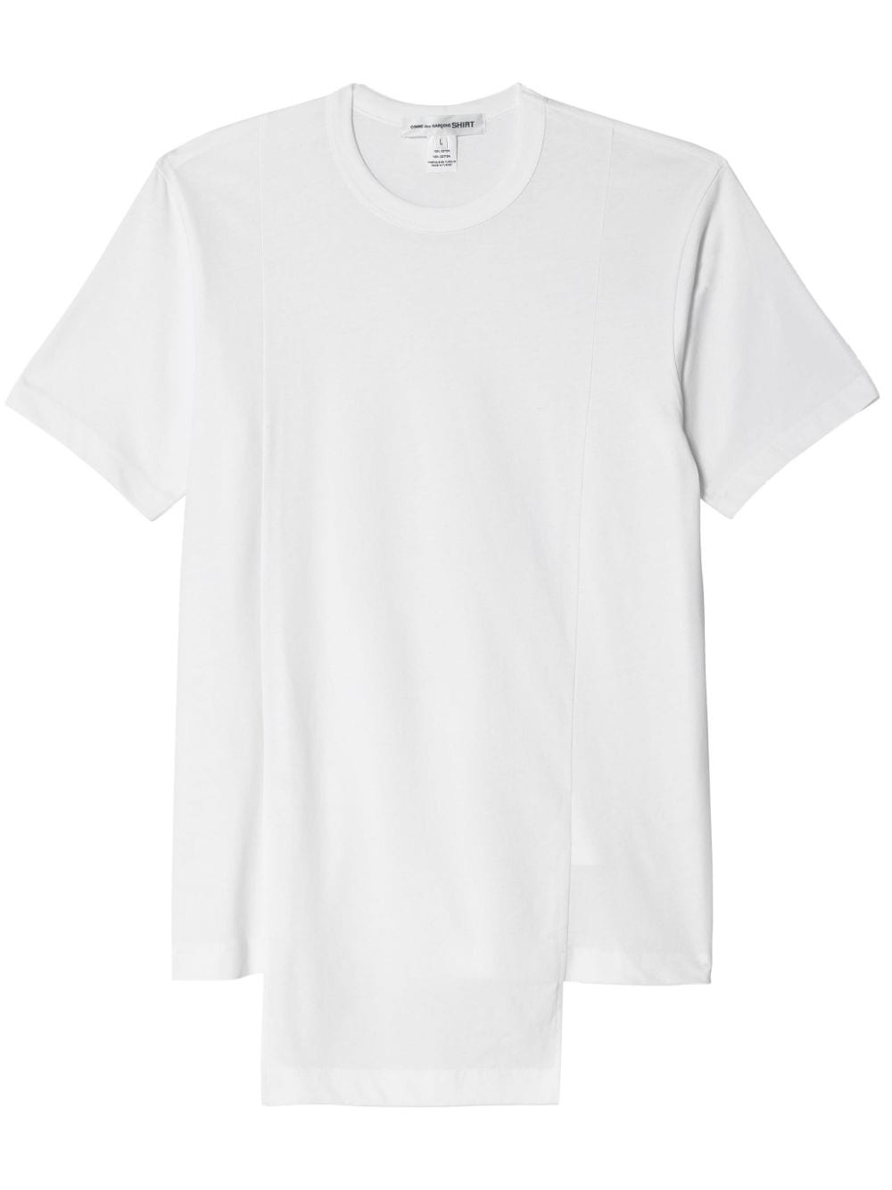 draped-panel T-shirt - 1