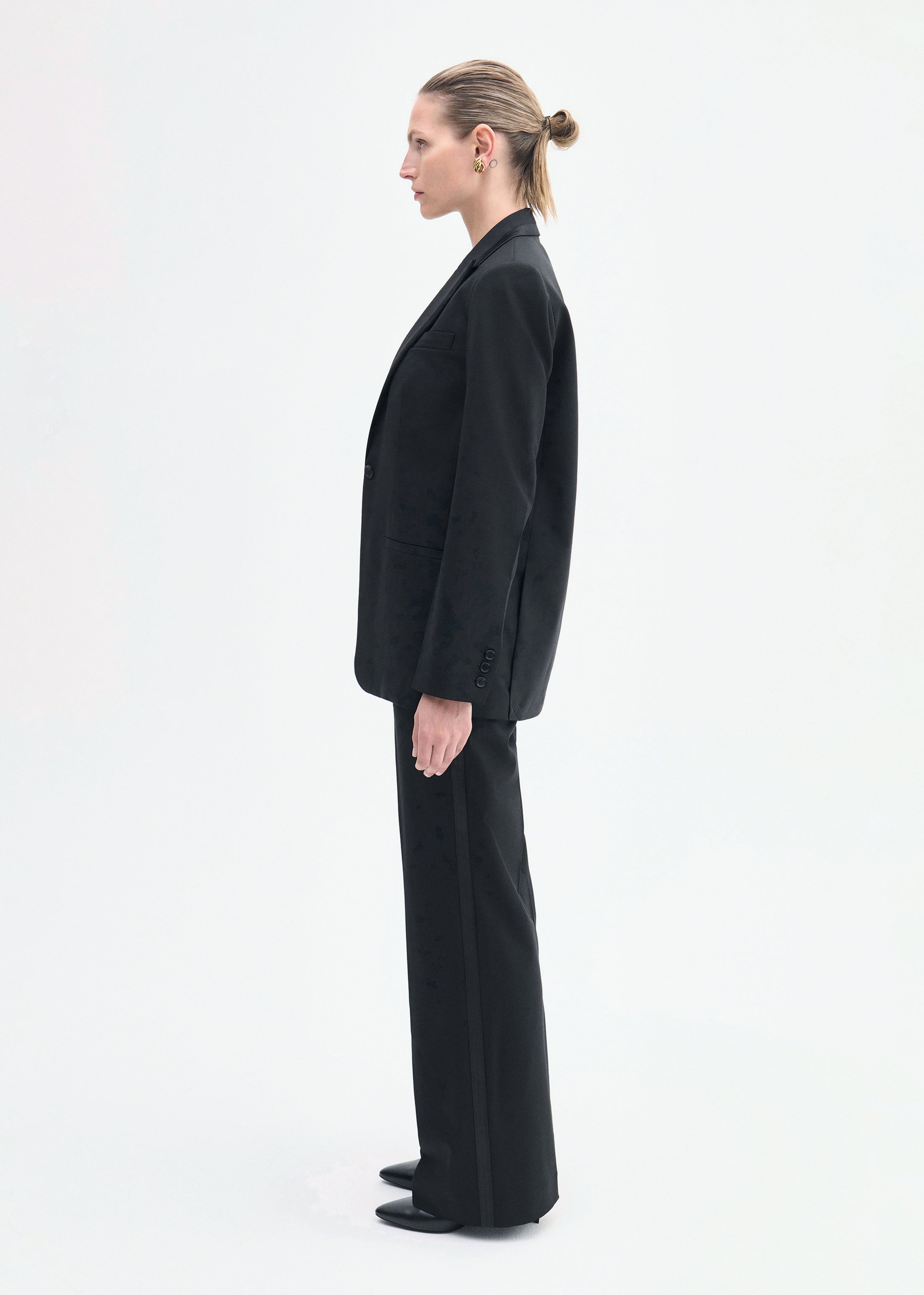 Tuxedo Jacket in Wool and Silk - 4