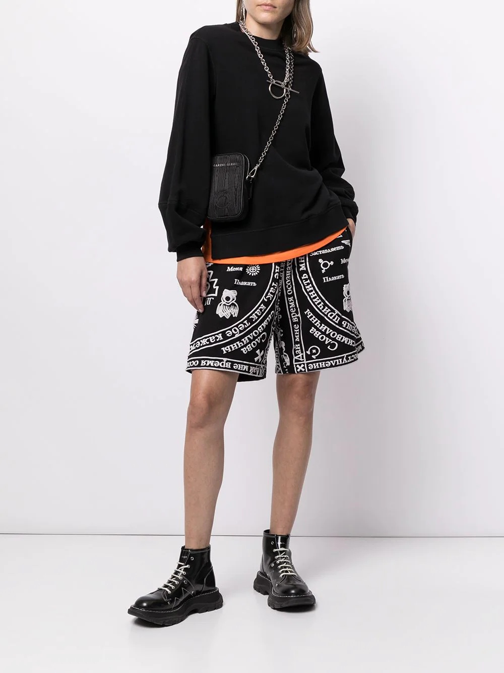 Church-print track shorts - 3