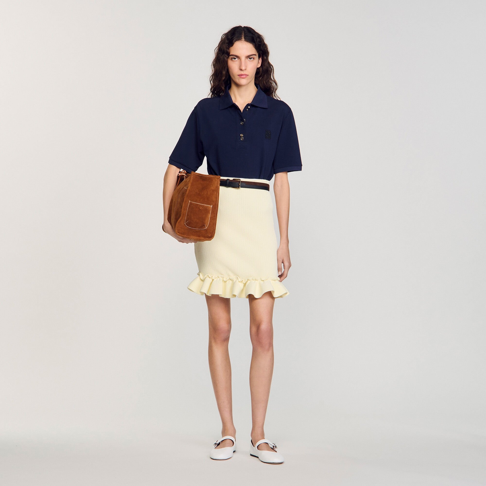 KNITTED SKIRT WITH RUFFLE - 1