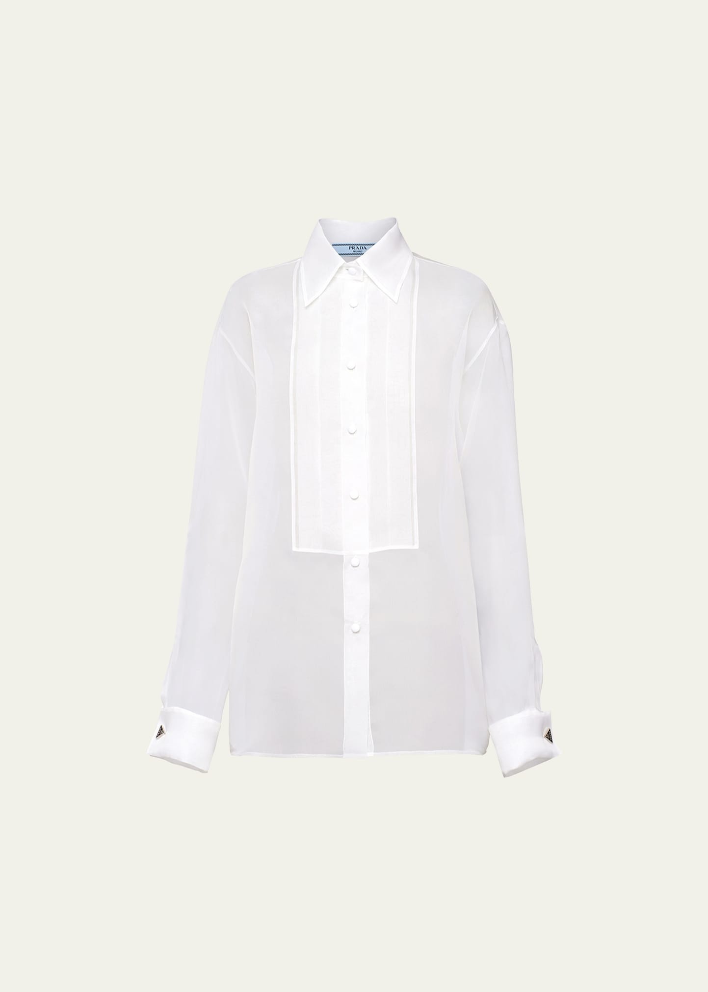 Sheer Organza Pleated Blouse - 1
