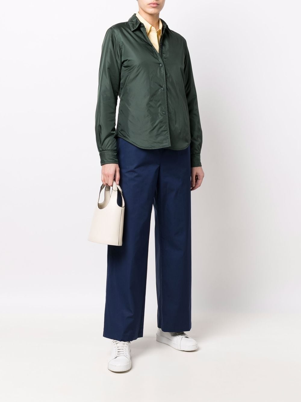 pointed-collar button-up shirt - 2