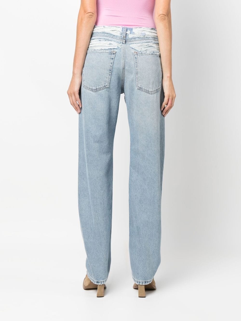 mid-rise ripped-detail jeans - 4