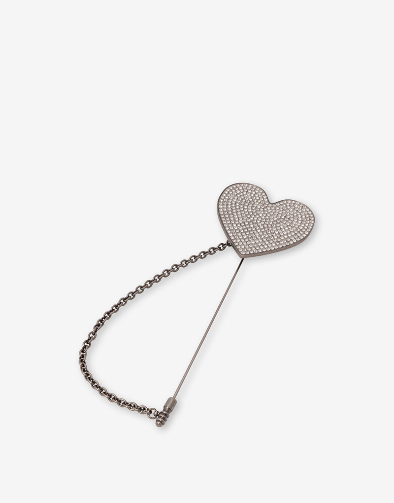 Moschino METAL BROOCH WITH RHINESTONES outlook
