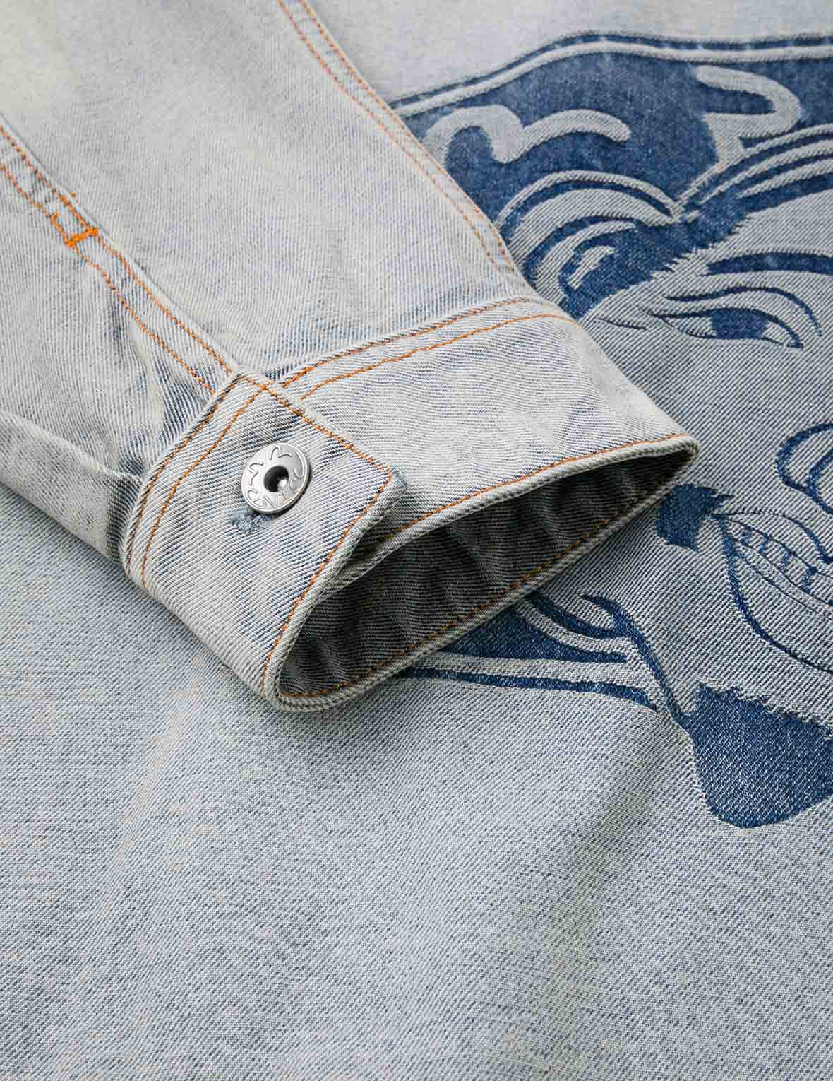 Godhead Jacquard Relax Fit Denim Jacket - 14