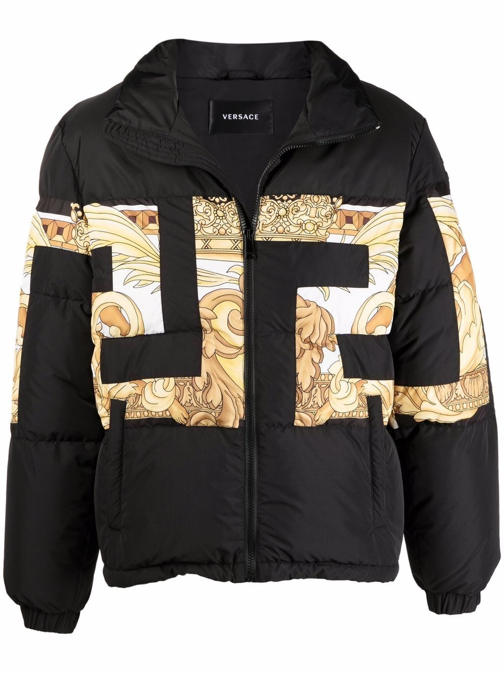 Greca-print padded jacket - 1