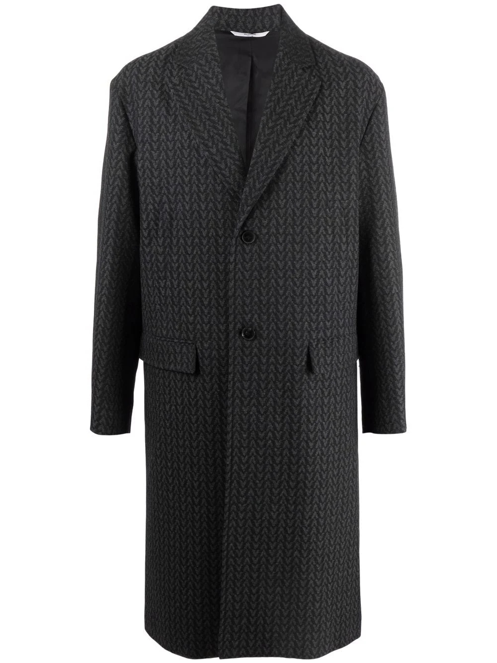 Optical V logo single-breasted coat - 1