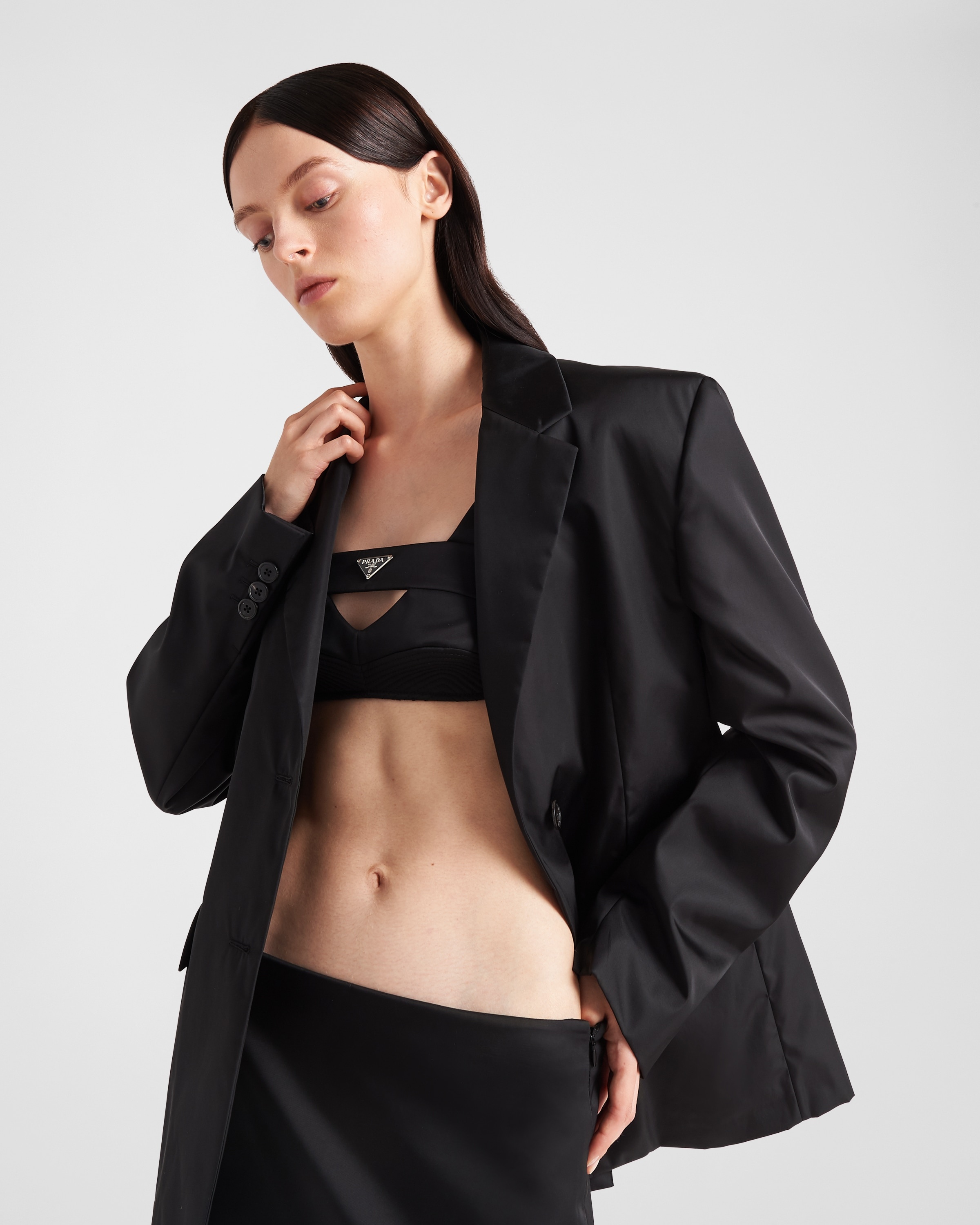 Single-breasted Re-Nylon jacket - 4