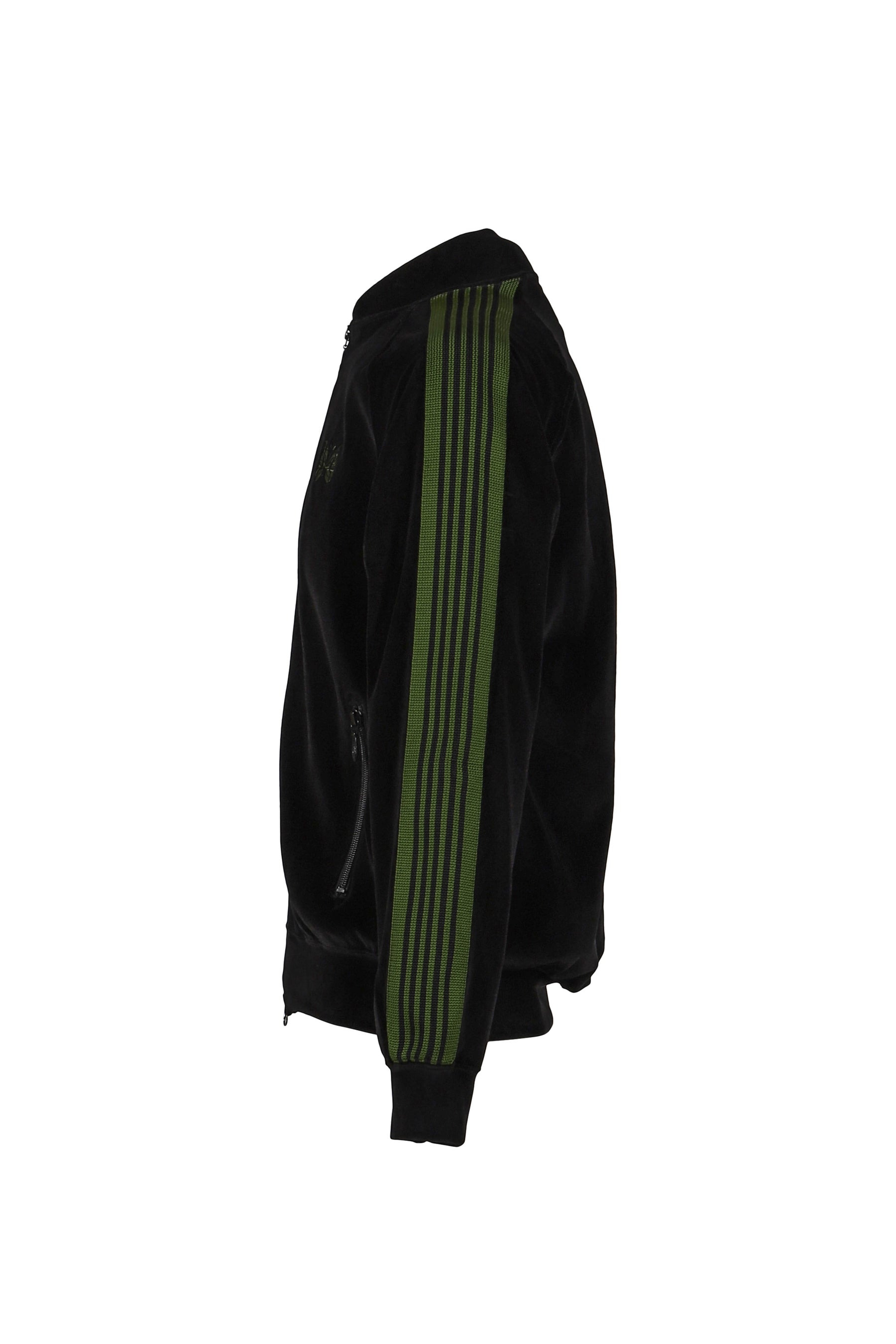 RIB COLLAR TRACK JACKET - C/PE VELOUR / BLK - 7
