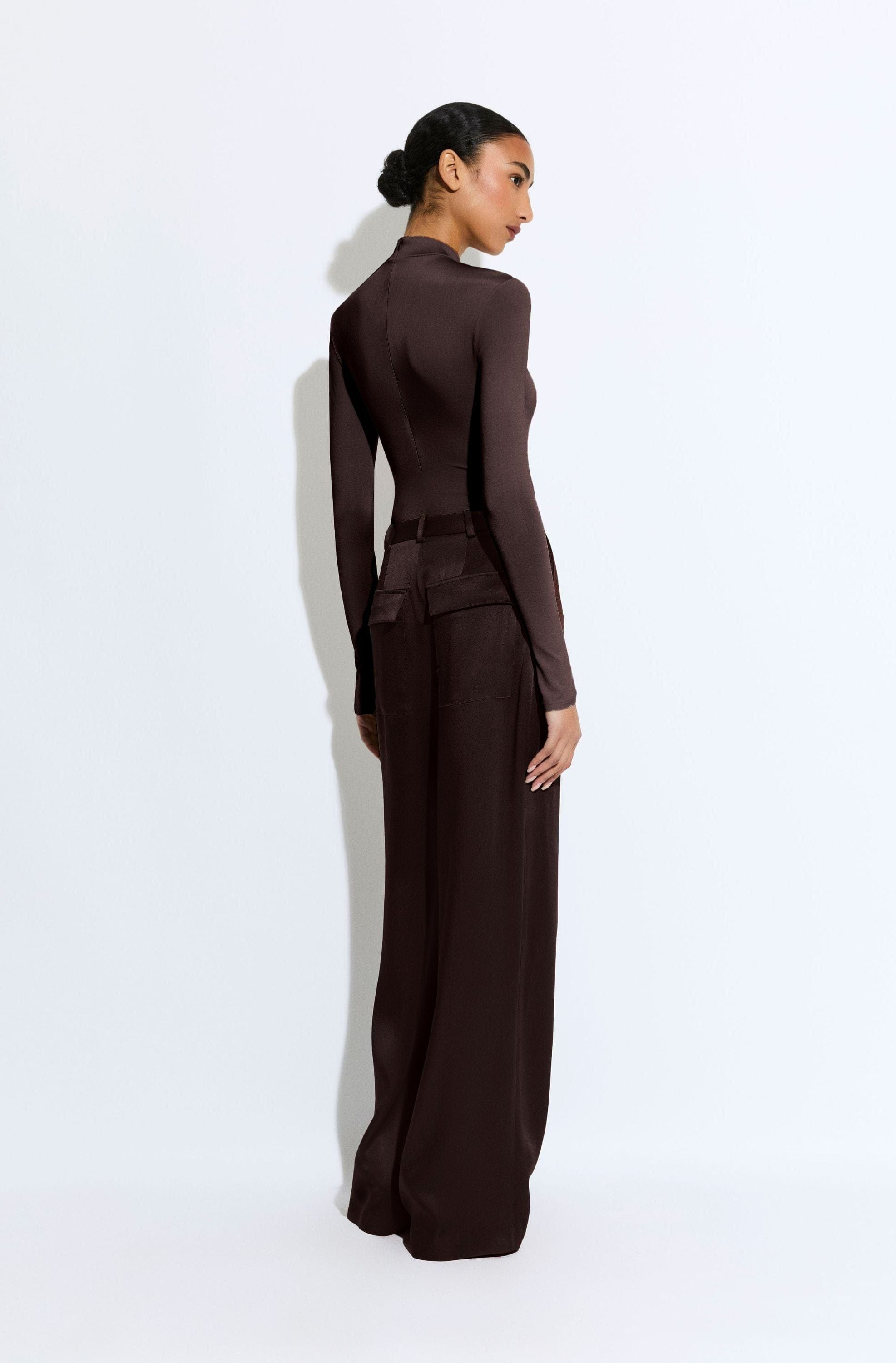 Satin Relaxed Pleated Pant - 3
