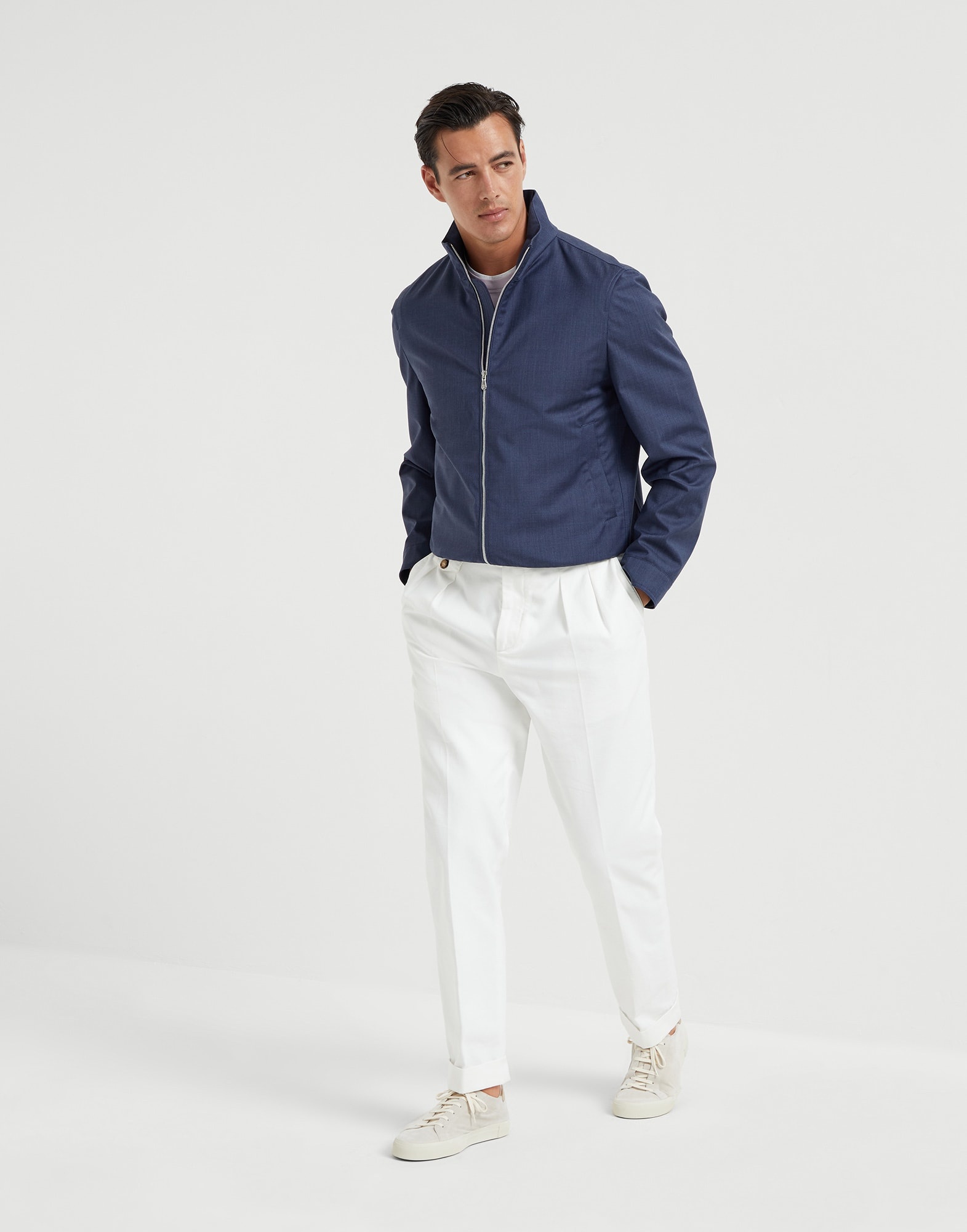 Bonded virgin wool fresco bomber jacket - 5