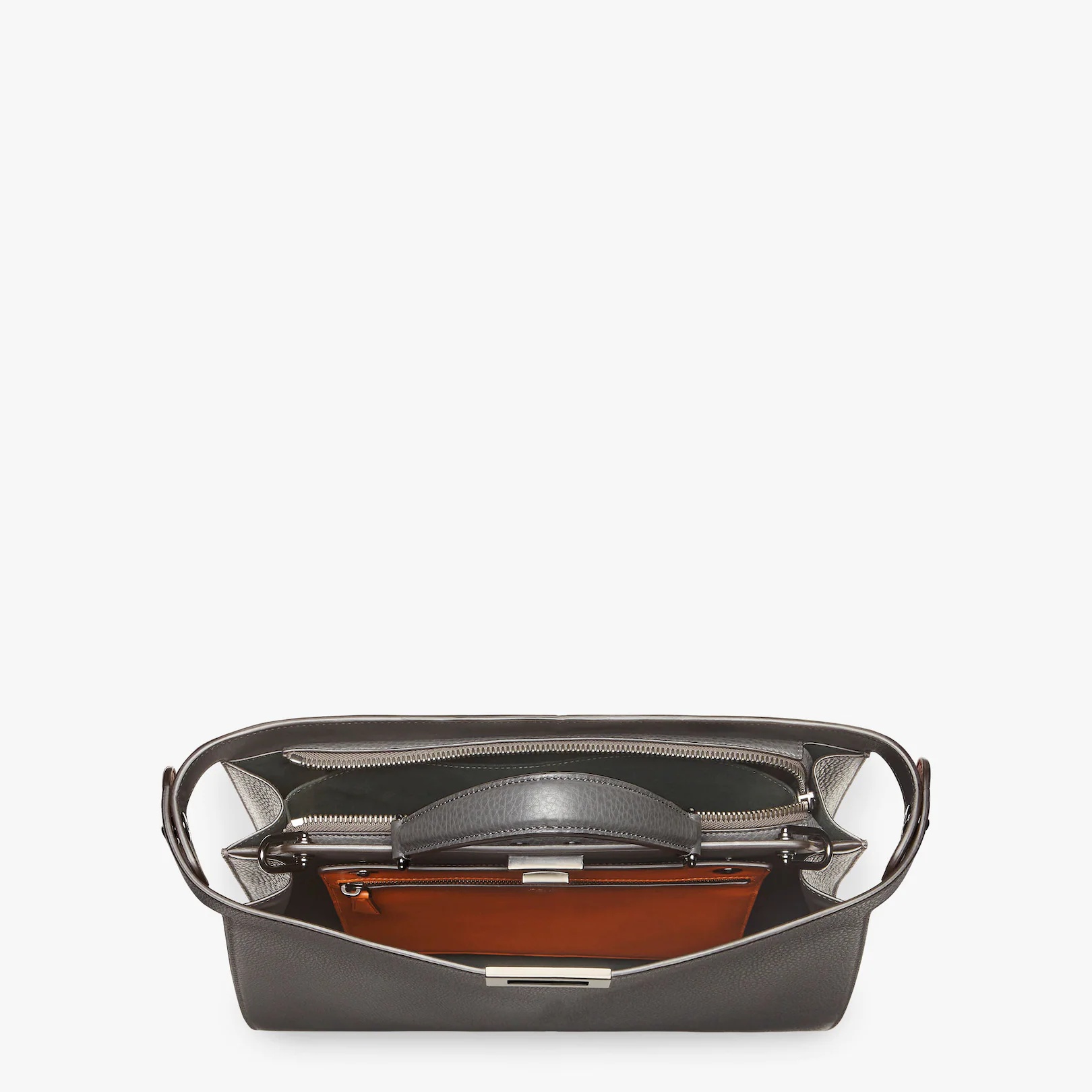 Gray leather bag - 5