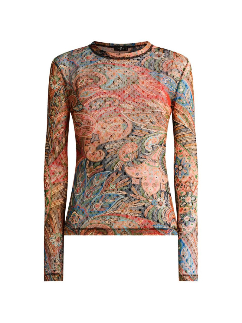 paisley tulle long-sleeve top 1