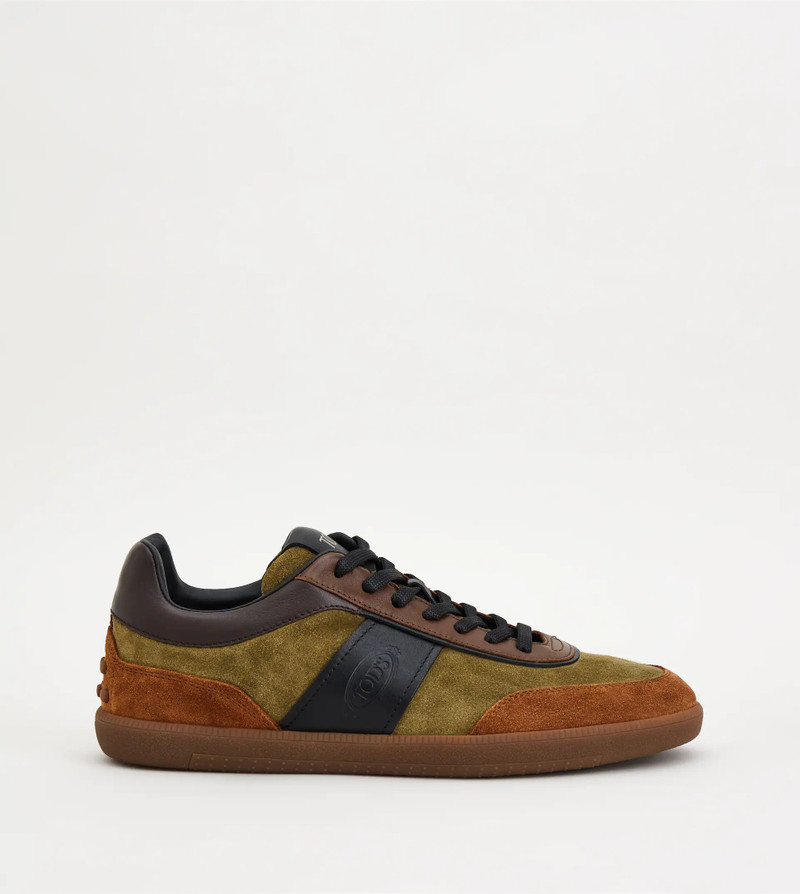 TOD'S TABS SNEAKERS IN SUEDE - GREEN, BROWN, BLACK 1