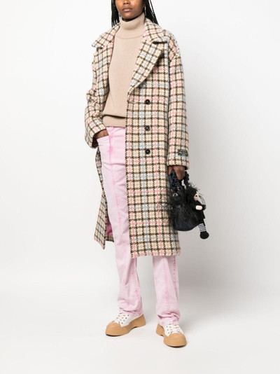 MSGM belted houndstooth double-breasted coat outlook